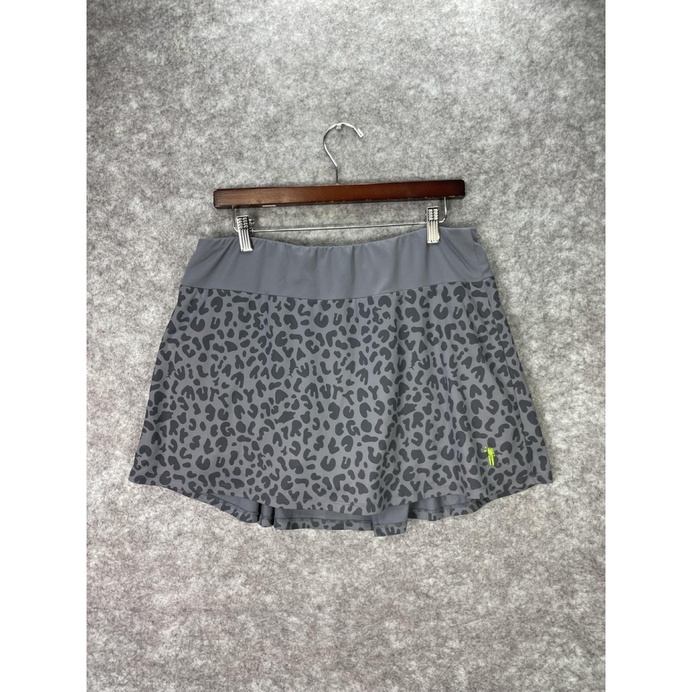 William Murray Skort Womens XL Gray Leopard Print Plaid Lined Athletic Golf